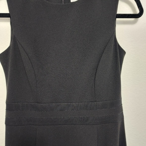 Calvin Klein A-Line Mesh Stripe Black Dress Size 4 - Picture 5 of 10